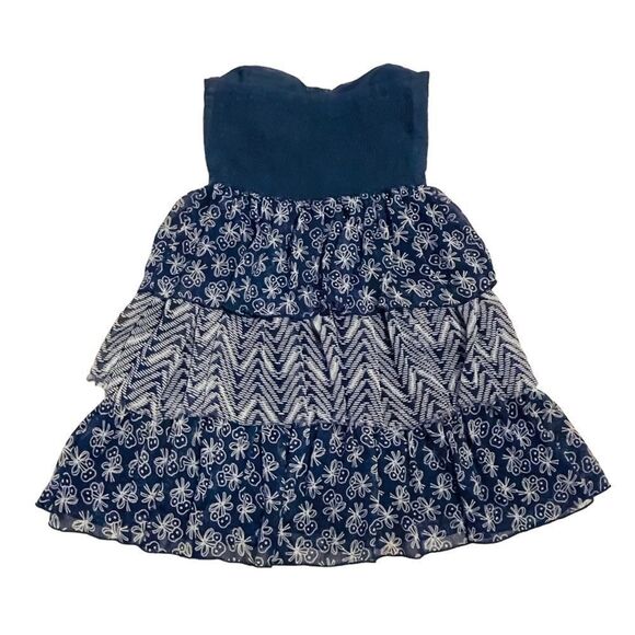 Olsenboye Denim Strapless Bustier Dress with Layers - M - Picture 8 of 16